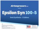 Thumbnail of Epsilon Syn 100 5 gallons semi synthetic air compressor oil product label